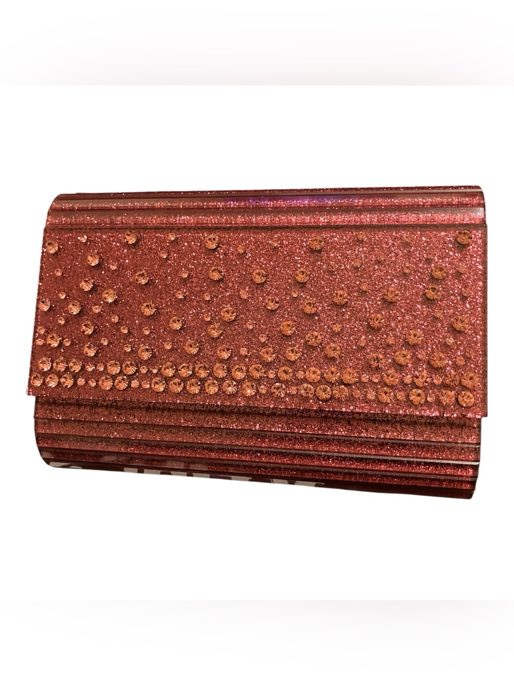 Kurt Geiger NWT Sparkle Evening Clutch - Pink Metallic Rhinestone. Sold out